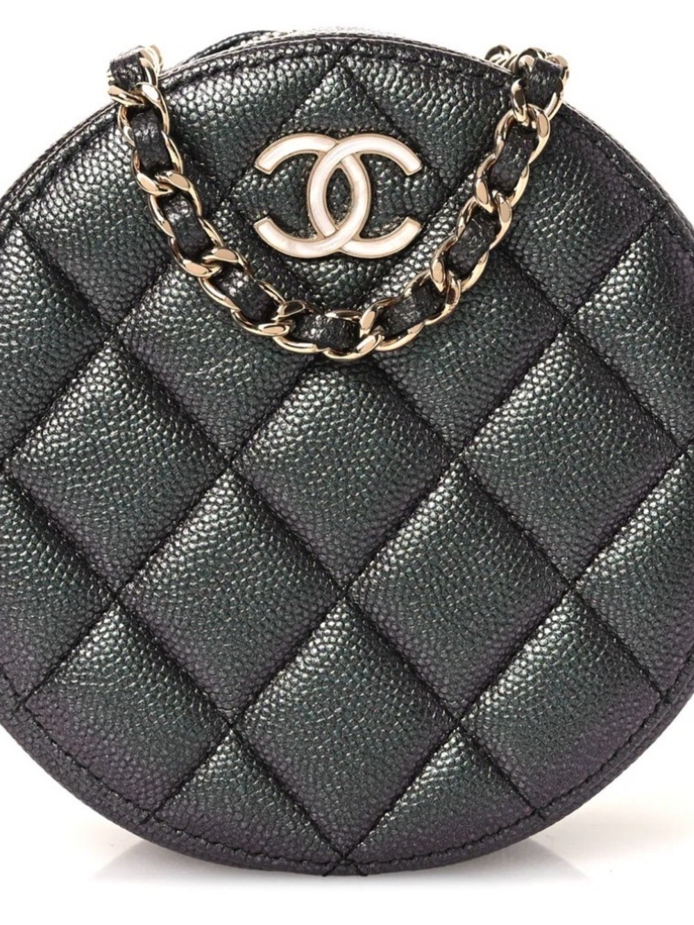 Iridescent CHANEL Black Quilted Mini Bag